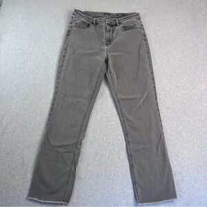 J. Jill High Rise Jeans Straight Raw Hem Ankle Gray size 8 Tall